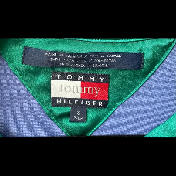 Vintage Tommy Hilfiger Cobalt Blue Velour Quarter Zip Pullover - Picture 4 of 4